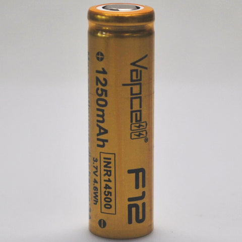 Vapcell F12 14500 3A Flat Top 1250mAh Battery