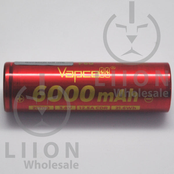 Vapcell F60 21700 12.5A Flat Top 6000mAh Battery - Genuine Liion Wholesale Batteries Vapcell F60 21700 12.5A Flat Top 6000mAh Battery - Genuine Liion Wholesale Batteries