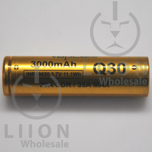 Vapcell Q30 18650 20A/35A Flat Top 3000mAh Battery - Genuine Liion Wholesale Batteries Vapcell Q30 18650 20A/35A Flat Top 3000mAh Battery - Genuine Liion Wholesale Batteries
