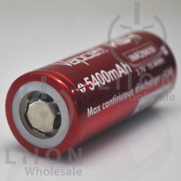 Vapcell K54 26650 15A Flat Top 5400mAh Battery - Genuine Liion Wholesale Batteries Vapcell K54 26650 15A Flat Top 5400mAh Battery - Genuine Liion Wholesale Batteries