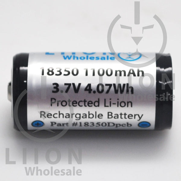 Protected 1100mAh 10A 18350 Button Top Battery - Wholesale Discount Protected 1100mAh 10A 18350 Button Top Battery - Wholesale Discount