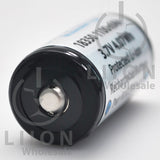 Protected 1100mAh 10A 18350 Button Top Battery - Positive