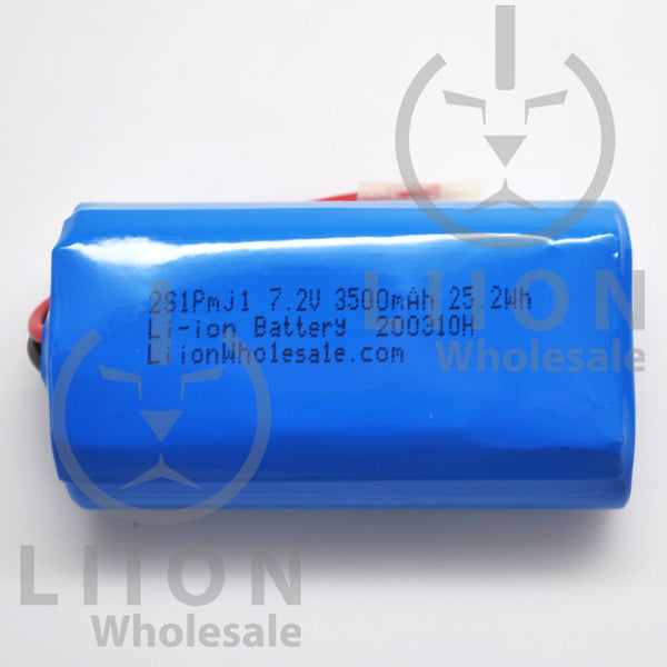7.2V (7.4V) 3500mAh 10A Lithium Ion Battery Pack with Wire Leads 2S1P –  Liion Wholesale Batteries