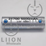 Protected 5000mAh 10A 21700 Button Top Battery - Side