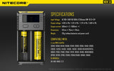 Nitecore New I2 2 Bay Li-ion Battery Charger
