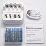 Hixon AA Size Button Top 3500mWh 1.5V Battery - Charger Kit