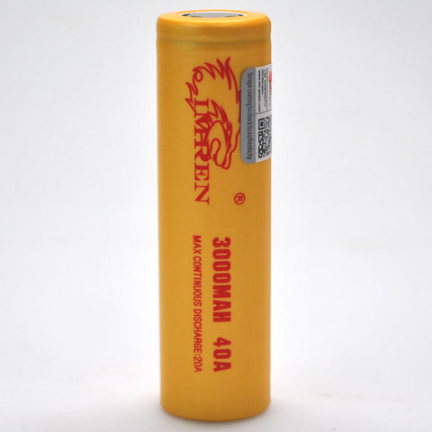 IMREN 18650 3000mAh 20A/40A Flat Top Battery