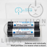 Protected 2600mAh 10A 18650 Button Top Battery - Case