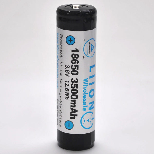 best rechargeable 18 650 battery for flashlight Protected 3500mAh 10A 18650 Button Top Battery with UL2054 and CB certs (MJ1 cell inside)