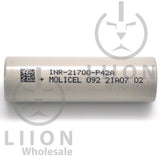 Molicel/NPE INR-21700-P42A 45A 4200mAh Flat Top 21700 Battery - Authorized Distributor - Side