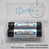 Protected Panasonic NCR18650B 3400mAh 5A Li-ion 18650 Button Top Battery - Batteries in Case