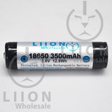 Protected 3500mAh 10A 18650 Button Top Battery (Panasonic/Sanyo NCR18650GA cell inside) - Wholesale Discount
