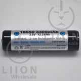 Protected 3400mAh 10A 18650 Button Top Battery - Side