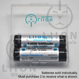 Protected 3400mAh 10A 18650 Button Top Battery - Case