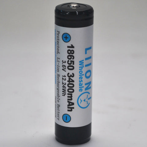 Protected 3400mAh 10A 18650 Button Top Battery