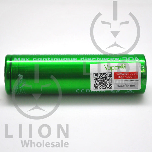 Vapcell 20700 Green/White 30A Flat Top 3500mAh Battery - Genuine (Sany   Liion Wholesale Batteries