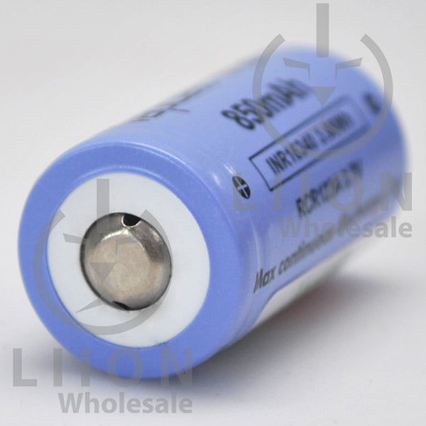Vapcell T8 16340/RCR123A 3A Button Top 850mAh Battery - Genuine