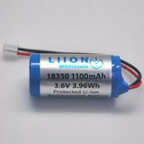 1S1P18350D 3.6V 1100mAh 18350 size battery pack with wire leads and connector