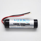 1S1P 3.6V (3.7V) 3500mAh 10A 18650 Battery with Wire Leads - LG MJ1 cell inside