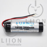 1S1P 3.7V 3500mAh 18650 Battery with Wires - LG MJ1 cell inside - Side