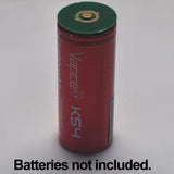 Button spacer to connect flat top batteries in series - 26650 on battery