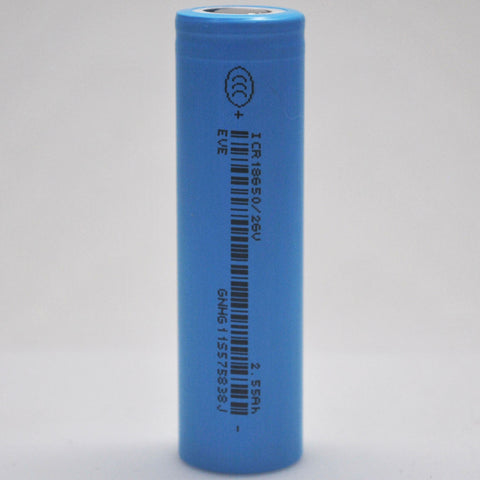 EVE ICR18650/26V 7.5A 2550mAh Flat Top 18650 Battery