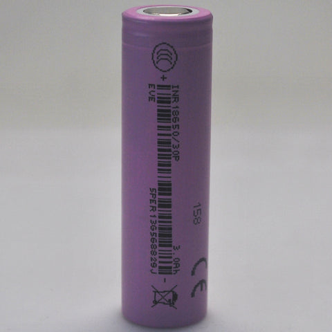 EVE INR18650/30P 30A 3000mAh Flat Top 18650 Battery