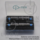 Protected 6000mAh 5A 21700 Button Top Battery - Case