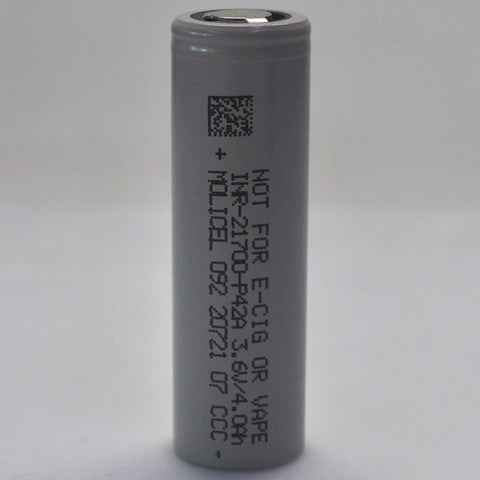 Molicel/NPE INR-21700-P42A 45A 4200mAh Flat Top 21700 Battery