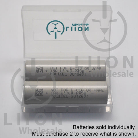Molicel/NPE INR-21700-P45B 45A 4500mAh Flat Top 21700 Battery - Author Liion Wholesale Batteries Molicel/NPE INR-21700-P45B 45A 4500mAh Flat Top 21700 Battery - Author Liion Wholesale Batteries