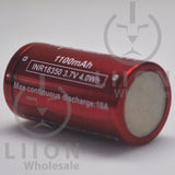 Vapcell A11 18350 10A Flat Top 1100mAh Battery - Negative
