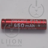 Vapcell F4 10440 2A Button Top 450mAh Battery - Side