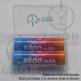 Vapcell F66 21700 12.5A Flat Top 6600mAh Battery - Case