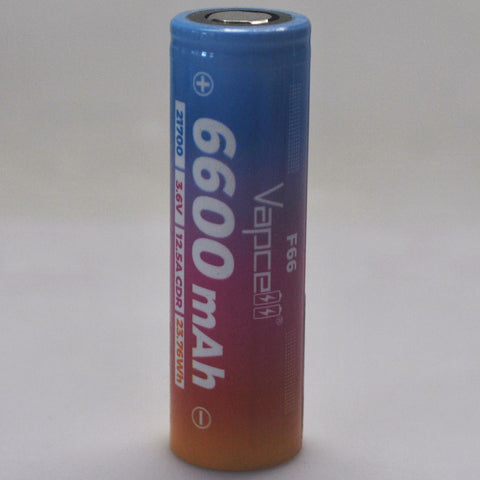 Vapcell F66 21700 12.5A Flat Top 6600mAh Battery