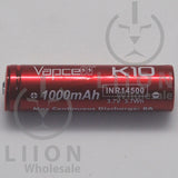 Vapcell K10 14500 8A Button Top 1000mAh Battery - Side