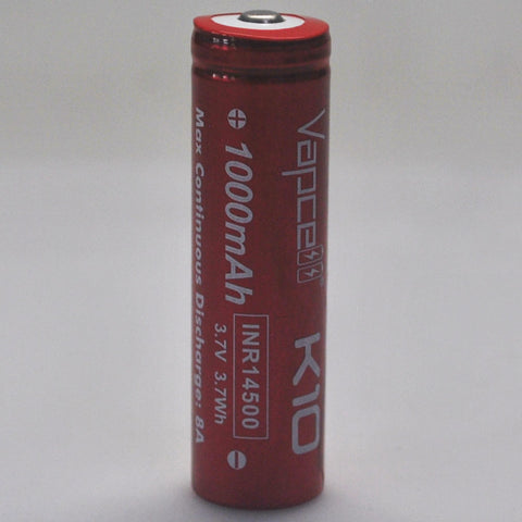 Vapcell K10 14500 8A Button Top 1000mAh Battery