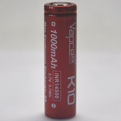 Vapcell K10 14500 8A Flat Top 1000mAh Battery - Genuine Liion Wholesale Batteries Vapcell K10 14500 8A Flat Top 1000mAh Battery - Genuine Liion Wholesale Batteries