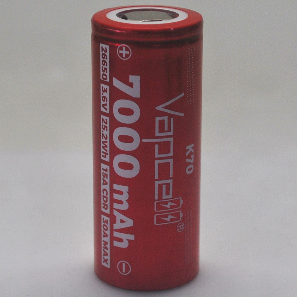 Vapcell K70 26650 15A Flat Top 7000mAh Battery - Genuine – Liion