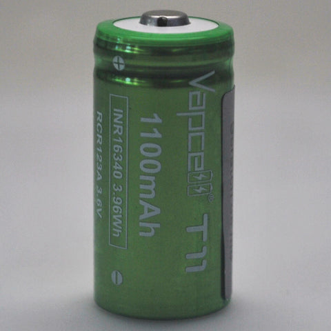 Vapcell T11 16340/RCR123A 3A Button Top 1100mAh Battery