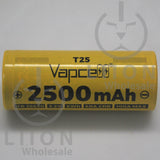Vapcell T25 LiFePO4 IFR26650 60A/100A Flat Top 2500mAh Battery - Side