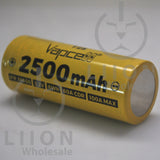 Vapcell T25 LiFePO4 IFR26650 60A/100A Flat Top 2500mAh Battery - Negative