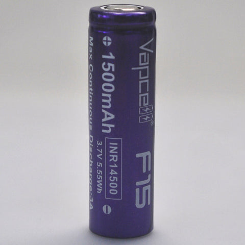 Vapcell F15 14500 3A Flat Top 1500mAh Battery - Genuine Liion Wholesale Batteries Vapcell F15 14500 3A Flat Top 1500mAh Battery - Genuine Liion Wholesale Batteries
