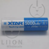 XTAR 21700HP Protected 5000mAh 25A 21700 Button Top Battery - Side