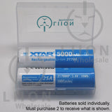 XTAR 21700HP Protected 5000mAh 25A 21700 Button Top Battery - Case
