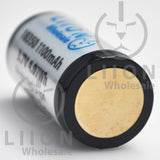 Protected 1100mAh 10A 18350 Button Top Battery - Negative
