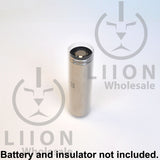 Clear 20700 battery wrap on battery with insulator