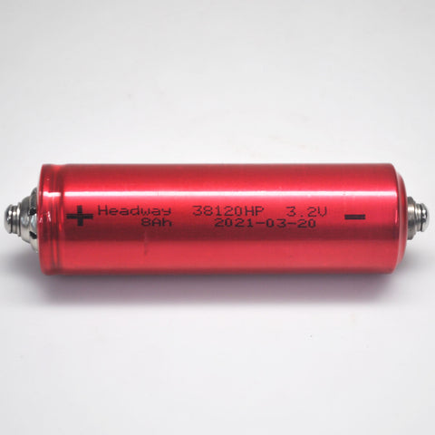 Headway LiFePO4 38120HP 8000mAh 120A Battery with screw terminals