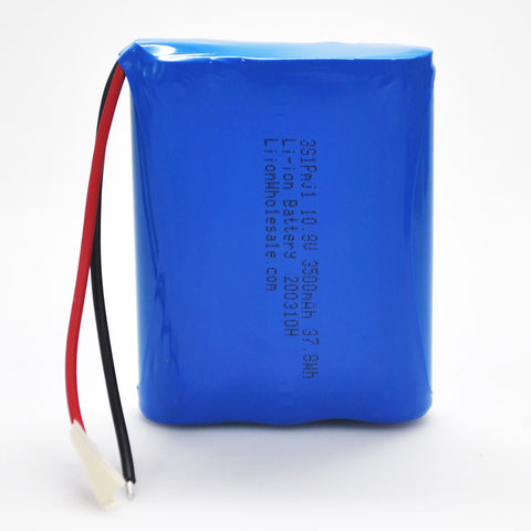 3S1P 11.1V 3500mAh 18650 Battery with Wires and Connector - LG MJ1 cell inside