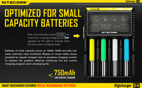 nitecore d4 charger for vape batteries Nitecore D4 4-bay Digital Lithium Ion Battery Charger