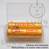 IMREN 18650 3000mAh 15A/35A Flat Top Battery - Case